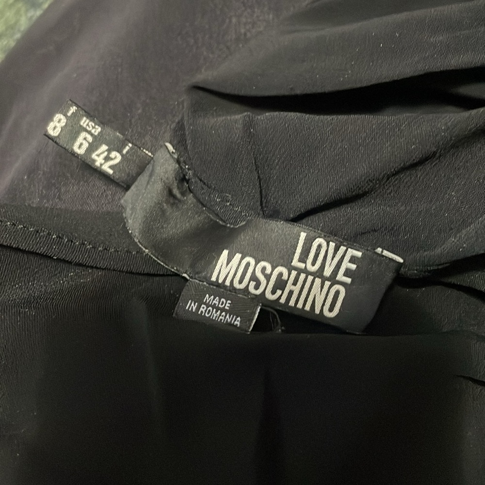 Love Moschino Black Shift Dress Drape Open Back Size ‎ 6 cocktail Party Evening - Picture 14 of 16